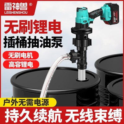 无刷充电式锂电池抽油泵手提式插桶泵化工泵耐腐蚀不锈钢耐高温管