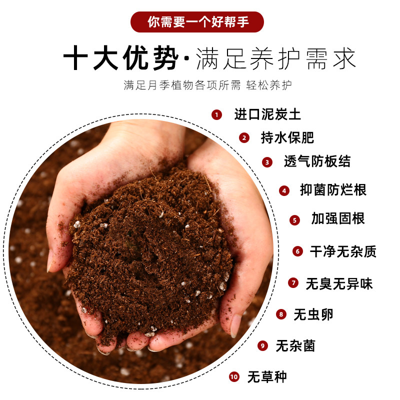 月季专用土月季土种植营养土绣球花绿萝盆栽养花通用型家用大包装