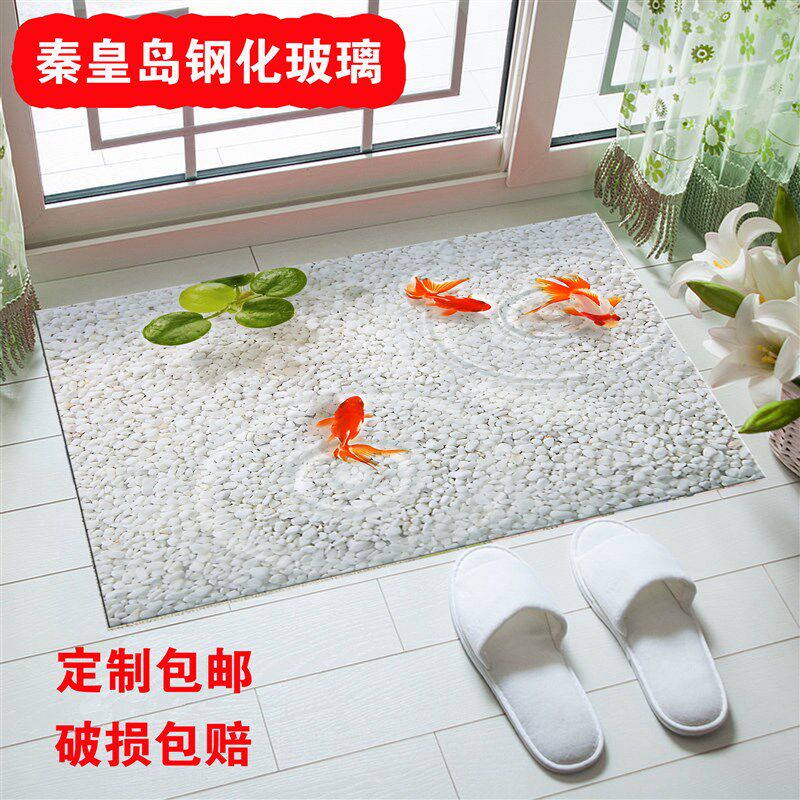 钢化玻璃入户地垫门垫欧式家用脚踏垫防滑地踏门口免洗厂家定做