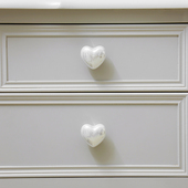 新款 奶油风高端定制整体橱柜柜子抽屉白色门 珍珠爱心衣柜拉手时尚
