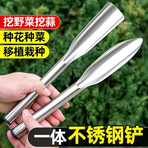 不锈钢园艺尖头铲挖土种花赶海
