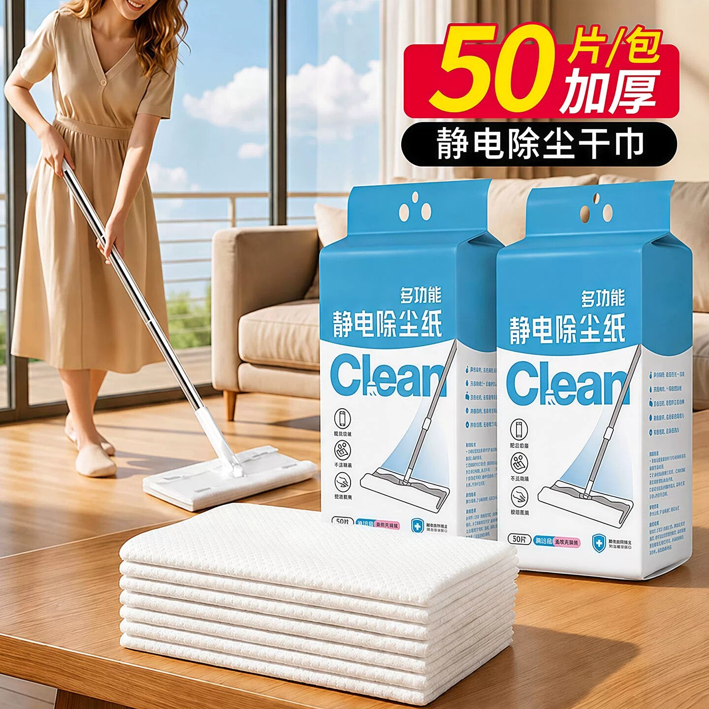 静电除尘纸一次性干湿两用