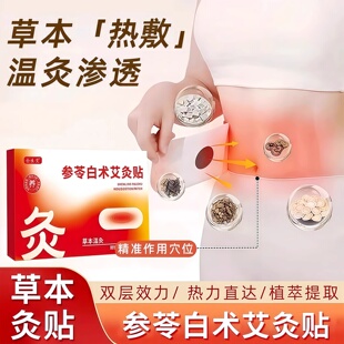 参苓白术艾灸贴发热艾灸贴艾草肚脐贴热敷腹部肚子艾灸热敷保暖贴