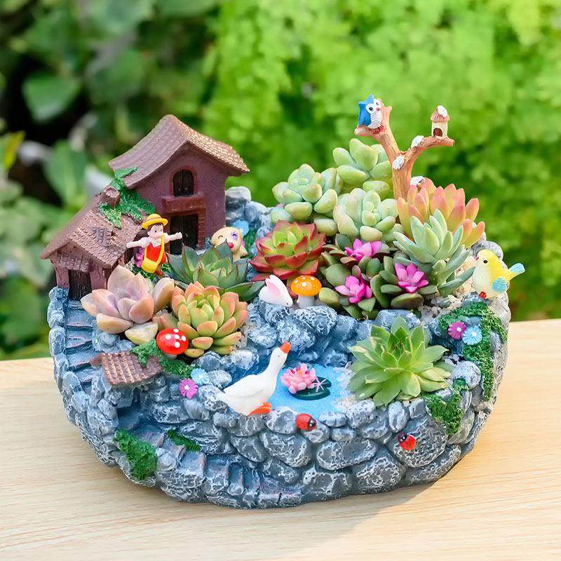 豪华别墅中式覆古庭院房子多肉花盆大号工会活动DIY肉肉植物盆栽,3C数码配件,USB多功能数码宝,淘宝优惠券,粉丝福利购,淘宝优惠卷