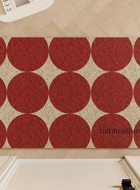 新年红色丝圈入户地垫圣诞苹安果气氛门垫防滑刮泥蹭土脚垫可裁剪