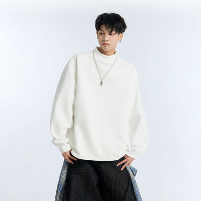 半高领德绒打底衫男款秋季内搭