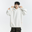 GKKRT潮牌十字刺绣连帽卫衣男美式 加绒加厚重磅外套 复古情侣帽衫