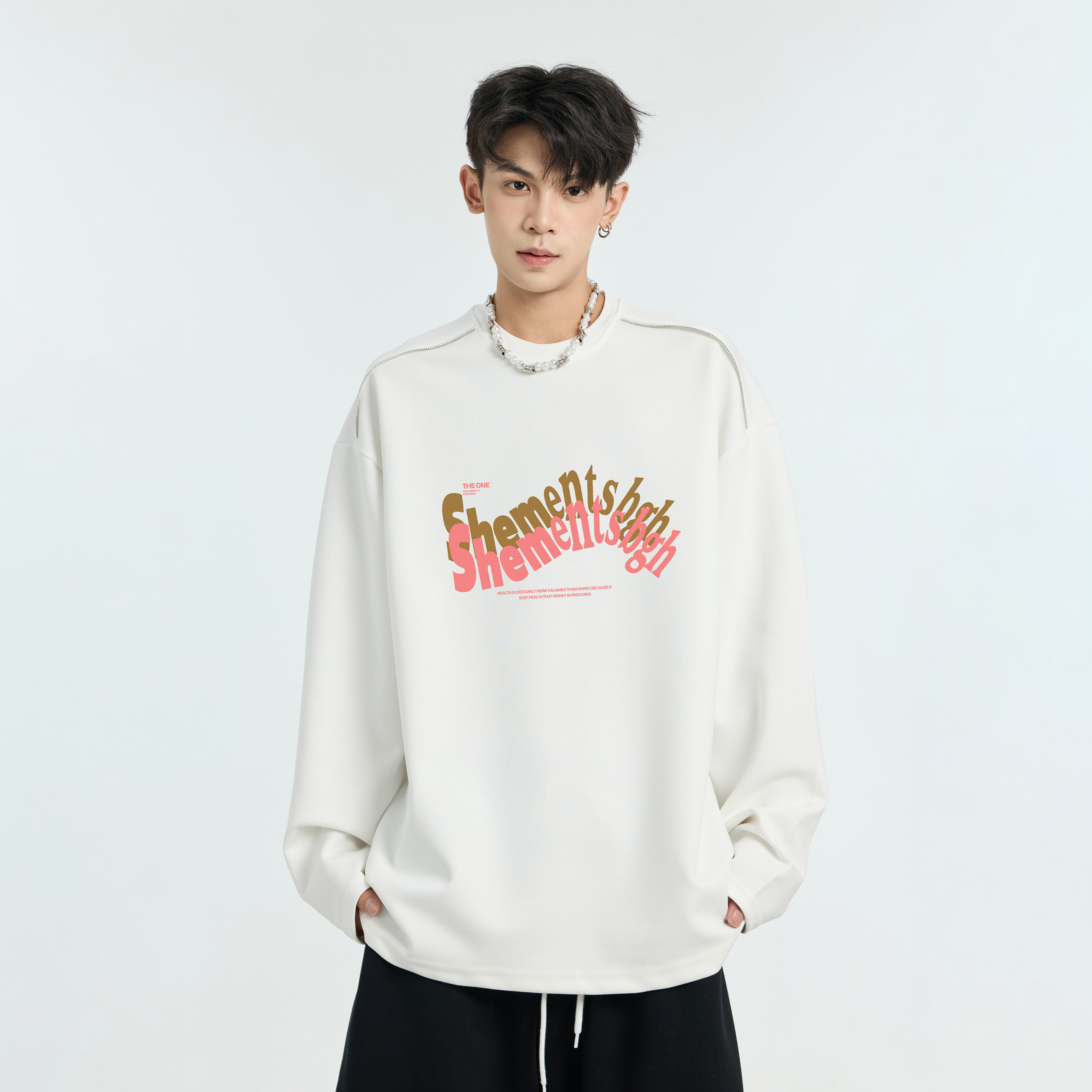 GKKRT潮牌字母印花长袖T恤