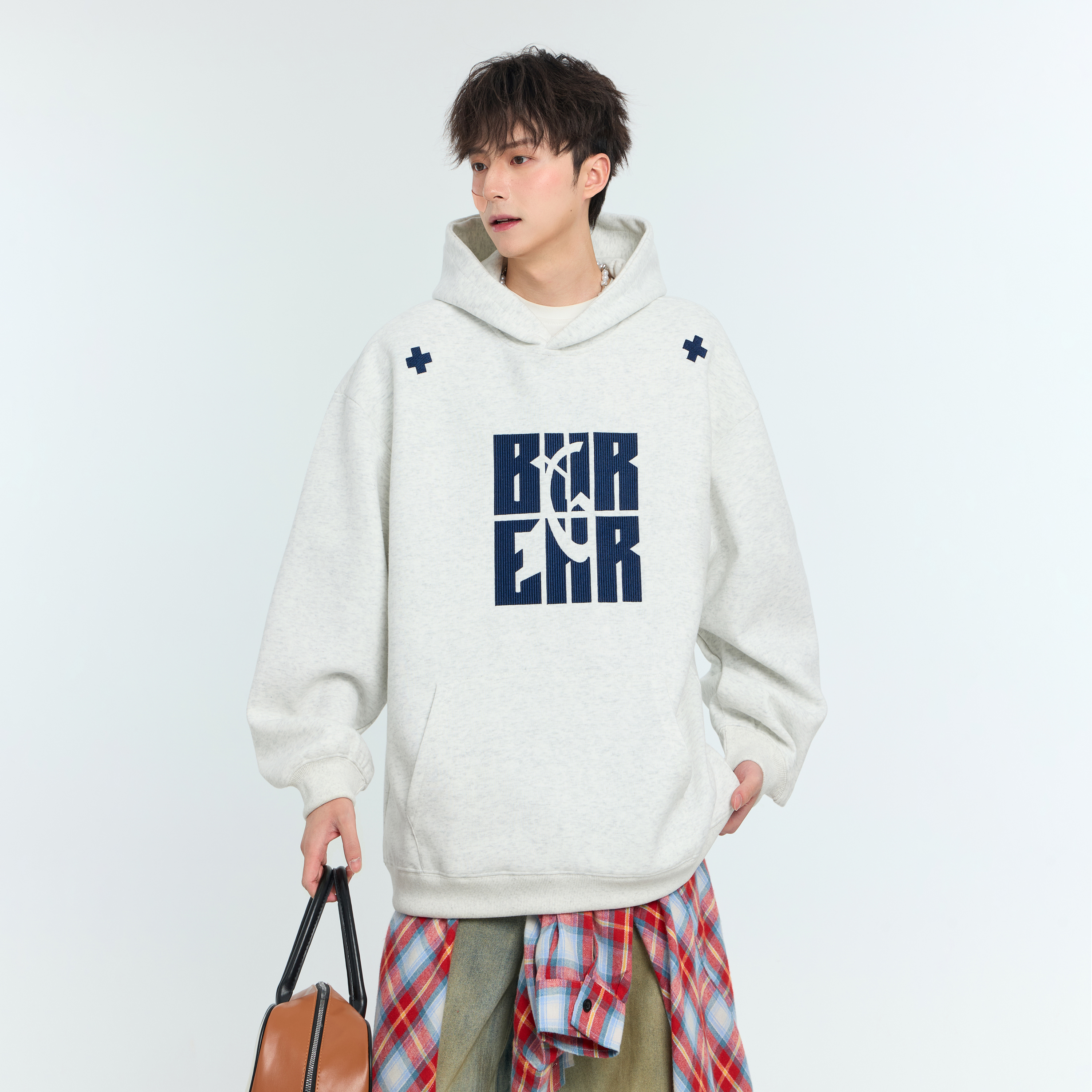 GKKRT潮牌重工刺绣连帽卫衣