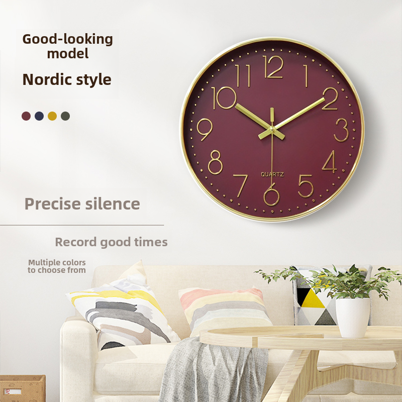 静音挂钟客厅家用时尚轻奢现代个性创意简约大气北欧挂墙石英钟表