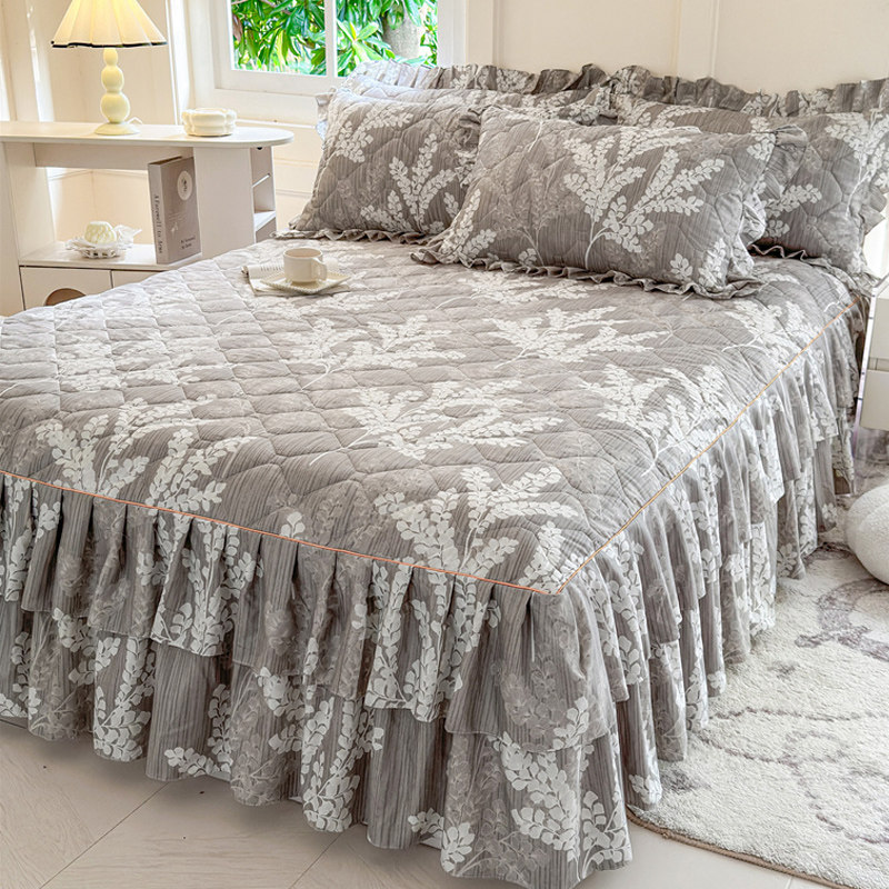 加厚夹棉床裙遮丑下摆非全棉纯棉单件床罩四季通用花边三件式床组,床上用品,床裙,淘宝优惠券,粉丝福利购,淘宝优惠卷