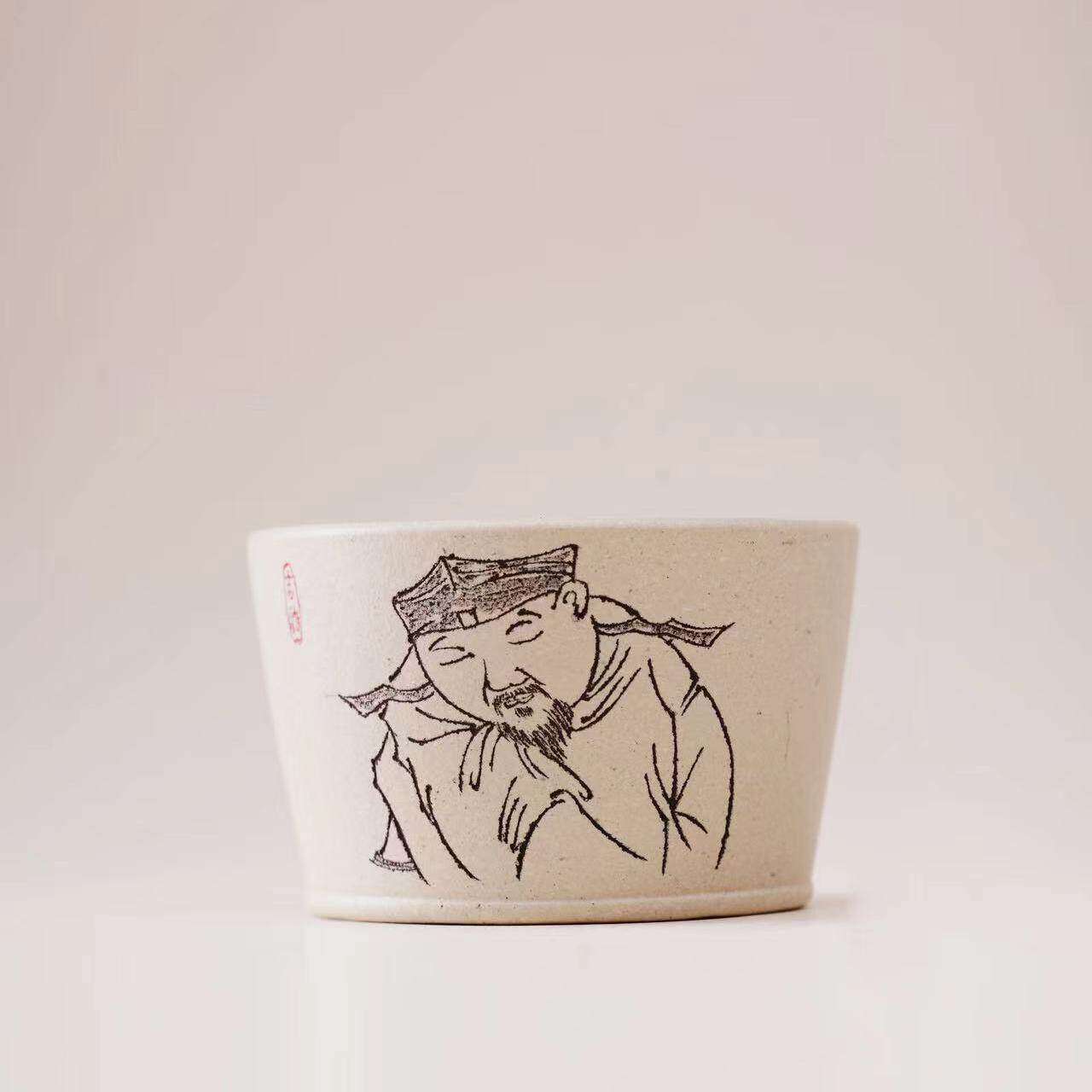 一条新派紫砂【茶后小憩】白段泥紫砂茶杯主人杯