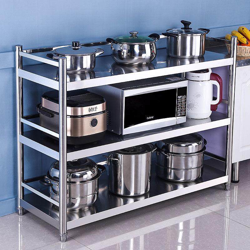 不锈钢厨房置物架落地多层3微波炉烤箱收纳架4橱柜三家用围栏架子,厨房/烹饪用具,厨房置物架/置物柜/角架,淘宝优惠券,粉丝福利购,淘宝优惠卷