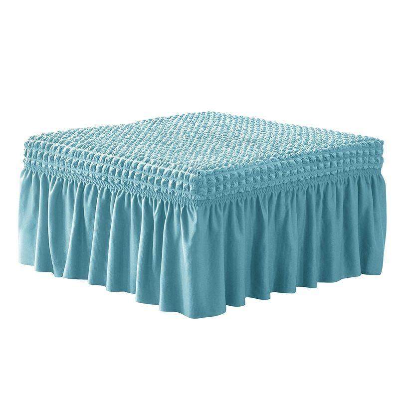 脚蹬坐垫套弹力套裙边沙发方踏全包防尘百褶下摆罩子巾泡泡格纯色,居家布艺,沙发套,淘宝优惠券,粉丝福利购,淘宝优惠卷