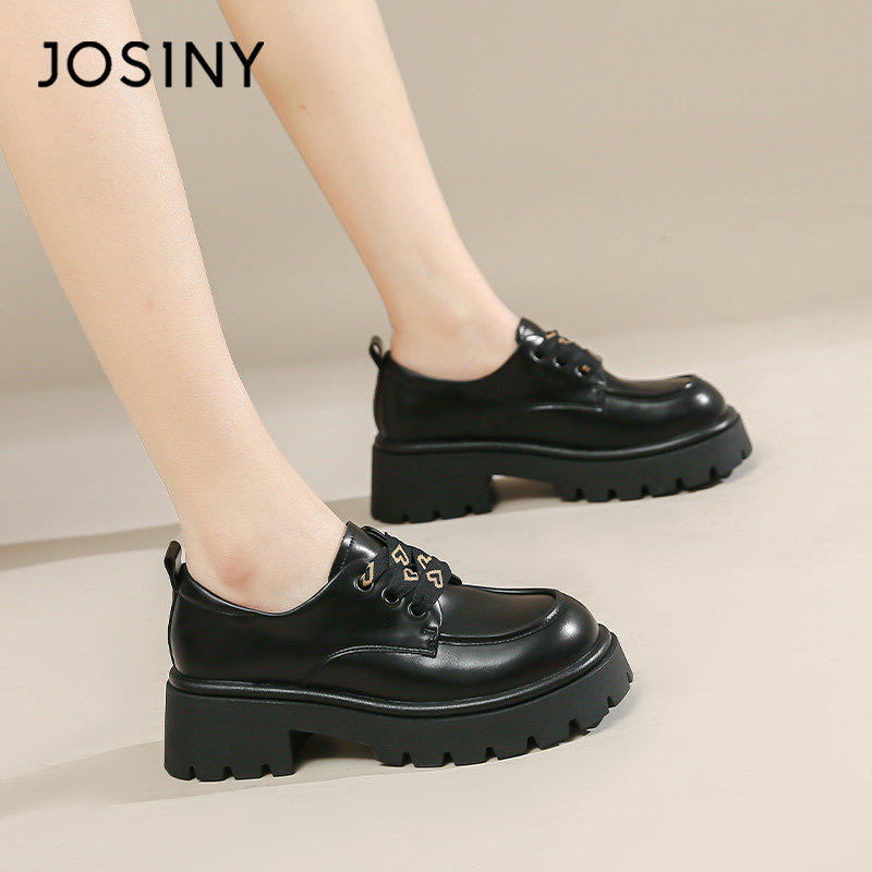 卓诗尼2025春季新款厚底乐福鞋一脚蹬复古百搭小皮鞋柔软舒适单鞋,女鞋,浅口单鞋,淘宝优惠券,粉丝福利购,淘宝优惠卷