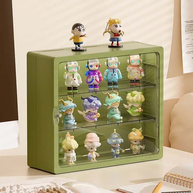 盲盒收纳展示架壁挂式展柜泡泡玛特免打孔塑料防尘多层收纳盒