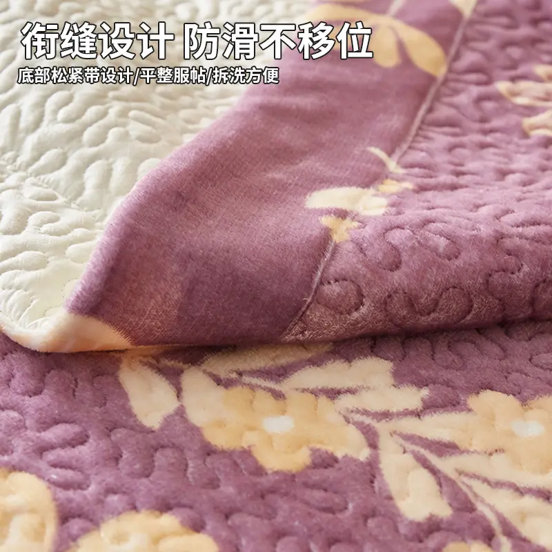 单件双面床单新款高端榻榻米三件套四季通用防滑薄垫子