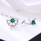 s925银小清新甜美柠檬耳钉女小众设计感锆石水果耳饰新款 潮