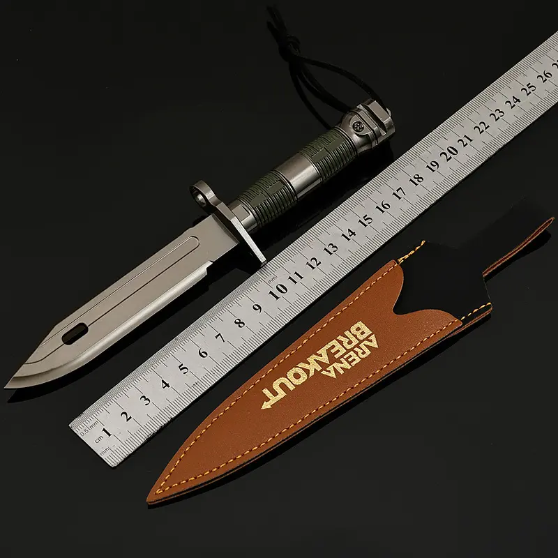 暗区m9刀游戏武器模型急袭弯刀小刀神罚皮套版全金属工