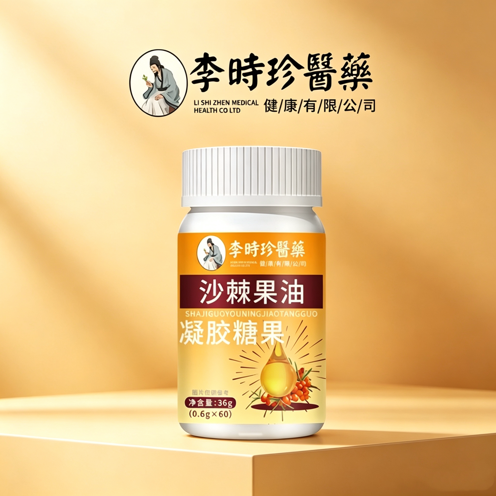 s李时珍医药沙棘油沙棘胃黏膜护胃软胶囊胃痛胃胀反酸沙棘油保护s