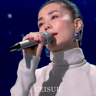 春晚王菲同款仿水晶水滴耳环2026新款独特夸张耳钉耳夹高级感耳饰