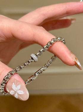 冷淡风复古链条跑环手链女