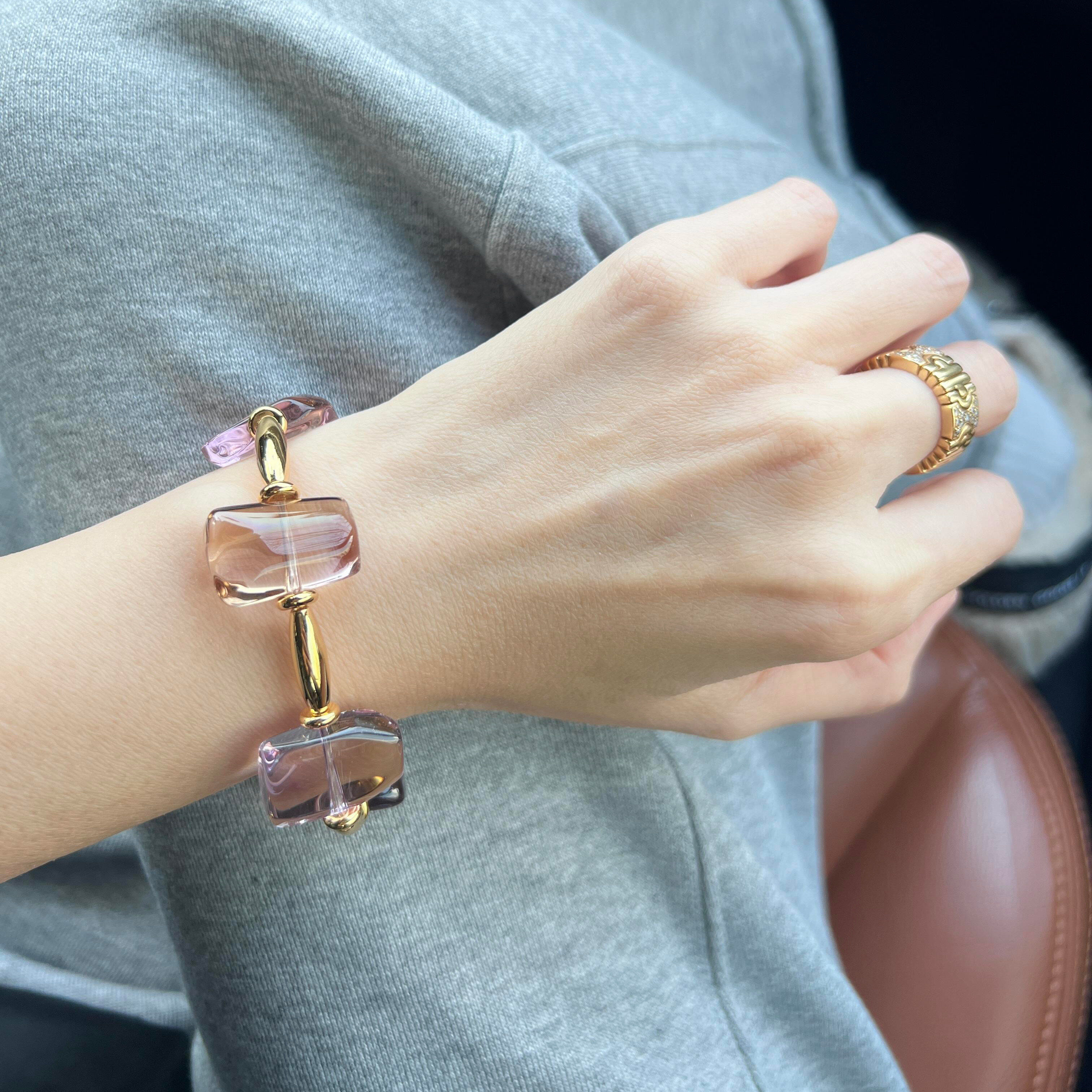 韩系清冷感粉紫色仿水晶几何手链女精致独特高颜值手串高级感手饰,饰品/流行首饰/时尚饰品新,手链,淘宝优惠券,粉丝福利购,淘宝优惠卷