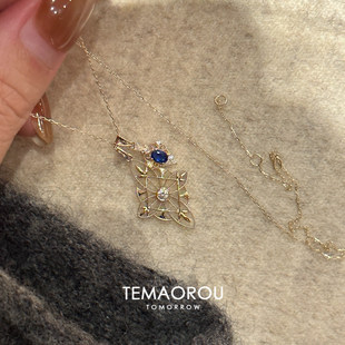 复古日系金色镂空花朵项链女新长款精致小众设计高级感锁骨链配饰