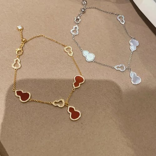 新中式红色仿贝母葫芦手链女