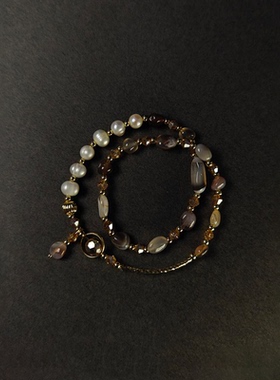 不规则双层碎石串珠手链女