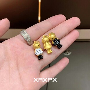 黄金色Kitty猫吊坠项链女精致可爱小众设计轻奢高级感毛衣链配饰