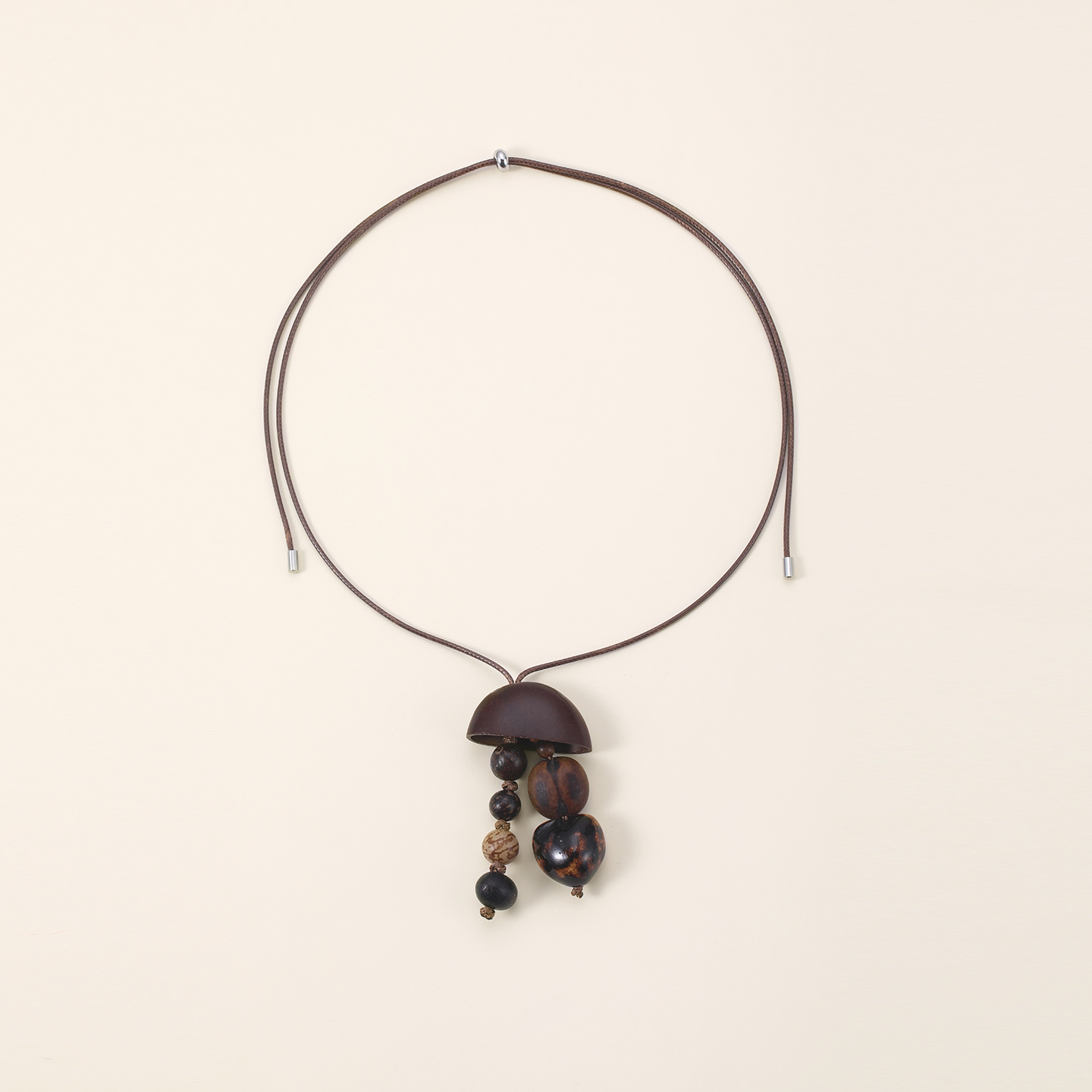 复古果实串珠流苏吊坠项链女