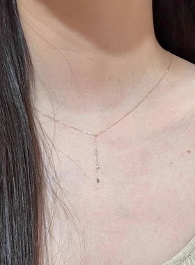 仿莫桑闪钻悬浮项链女吊坠