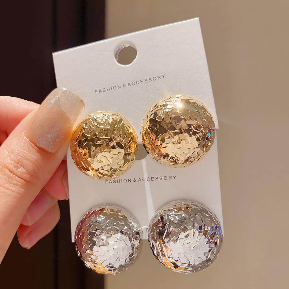 肌理感圆形碎碎冰耳钉女独特百搭耳环秋冬轻奢小众高级感气质耳饰,饰品/流行首饰/时尚饰品新,耳环,淘宝优惠券,粉丝福利购,淘宝优惠卷