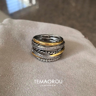 多层缠绕分层线条戒指女款独特重工小众设计指环个性高级感食指戒