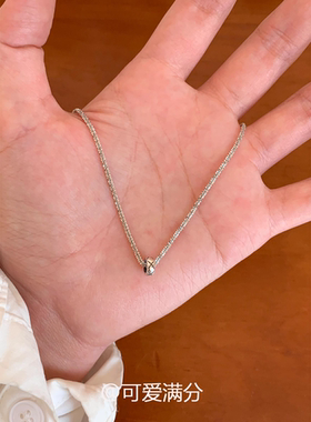 简约风~银色小圆环吊坠项链女