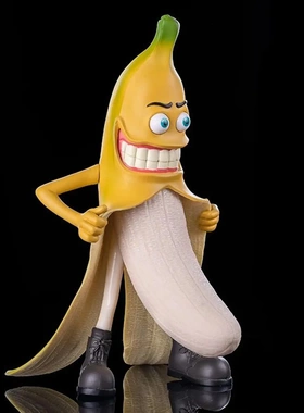 美式科技装饰品邪恶香蕉桌面摆件猥琐玩具树脂工艺品美式