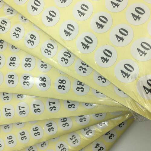 不干胶尺码贴、贴标、号码子 字母数字、服装鞋袜码数标签 贴纸