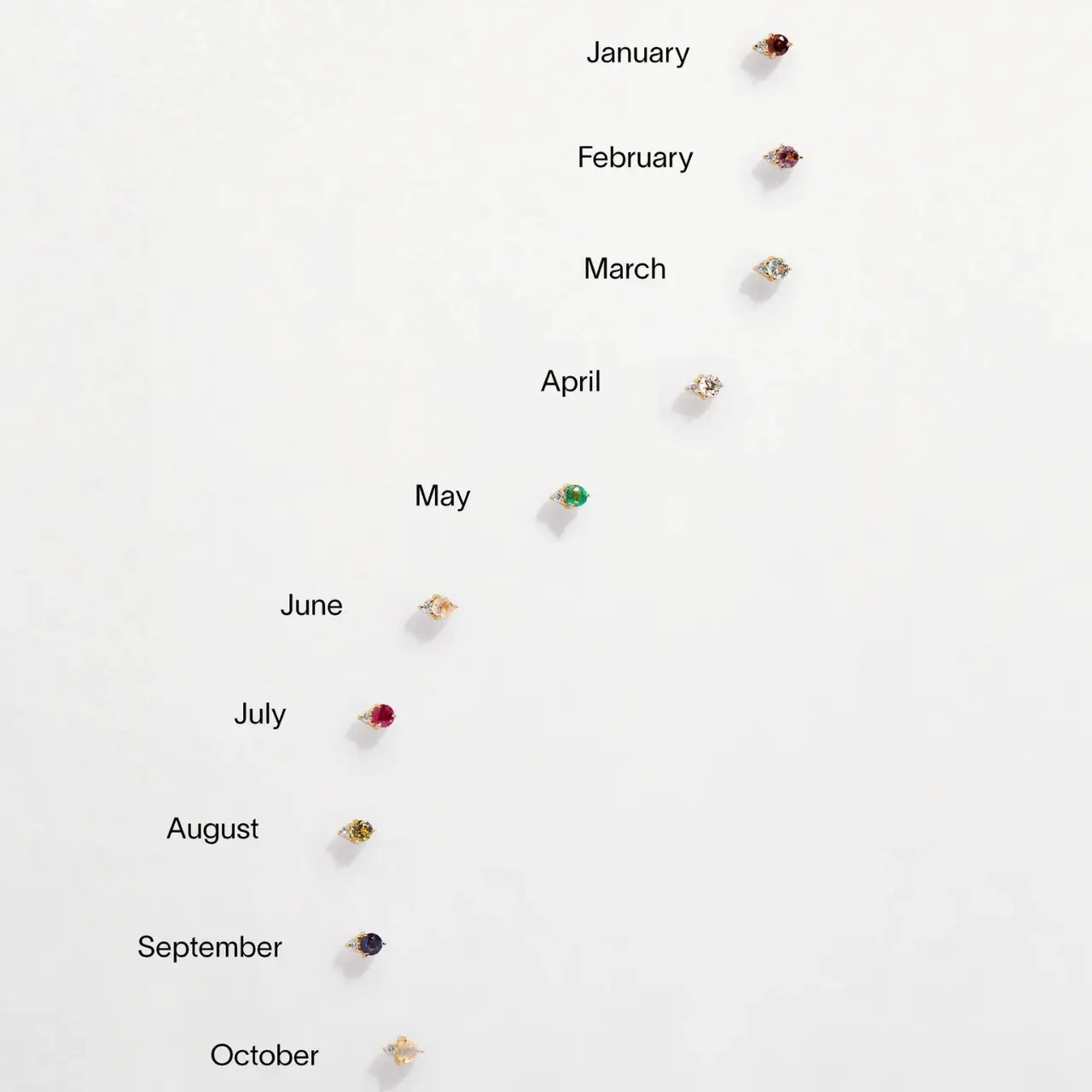 钛钢电镀真金十二月生辰石锆石耳钉12月诞生石耳环简约母亲节礼物