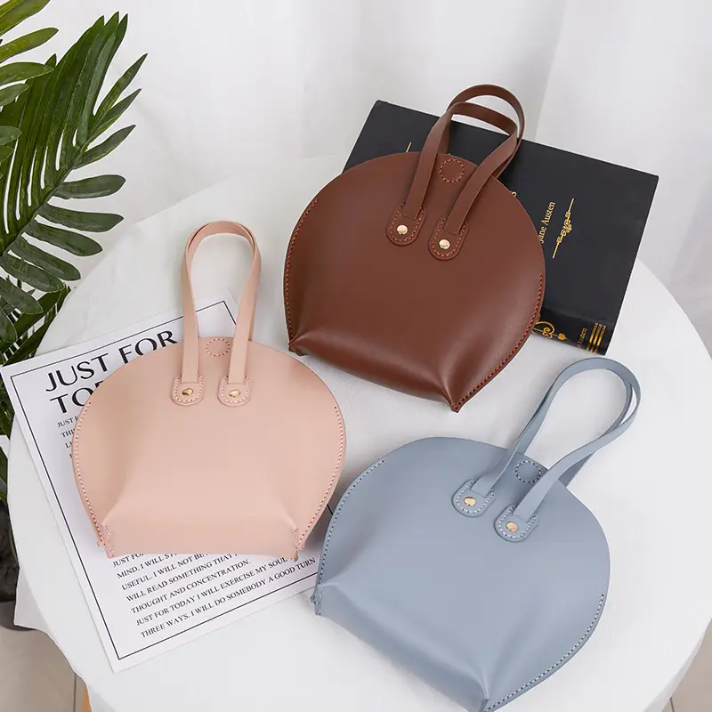 手工包包女真牛皮贝壳包材料包手缝皮具小众设计夏时尚手拎包