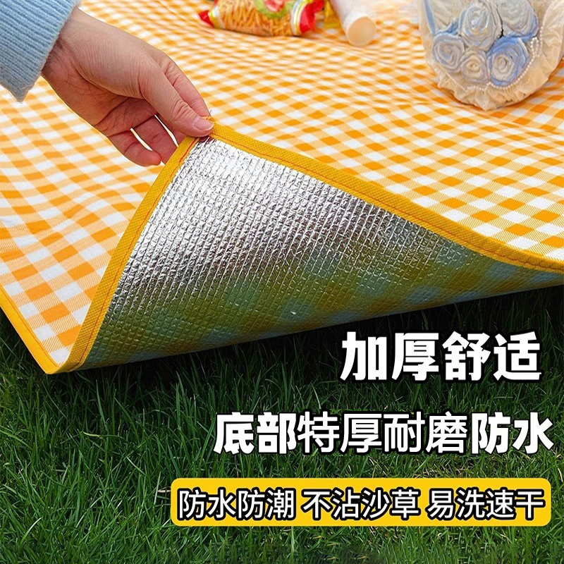 野餐垫户外防潮垫防水加厚便携徒步沙滩垫便携露营野炊草坪地垫子