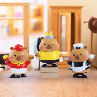 疯狂竞走的水豚仔盲盒少儿可走动玩具卡通公仔玩偶桌面装饰摆件