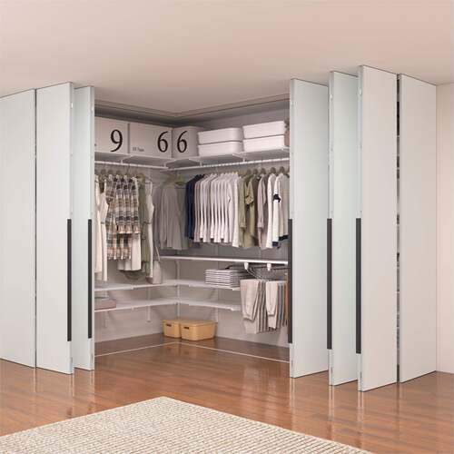 三个房间金属衣柜衣帽间框架定制衣帽间架子组装走入式卧室折叠门