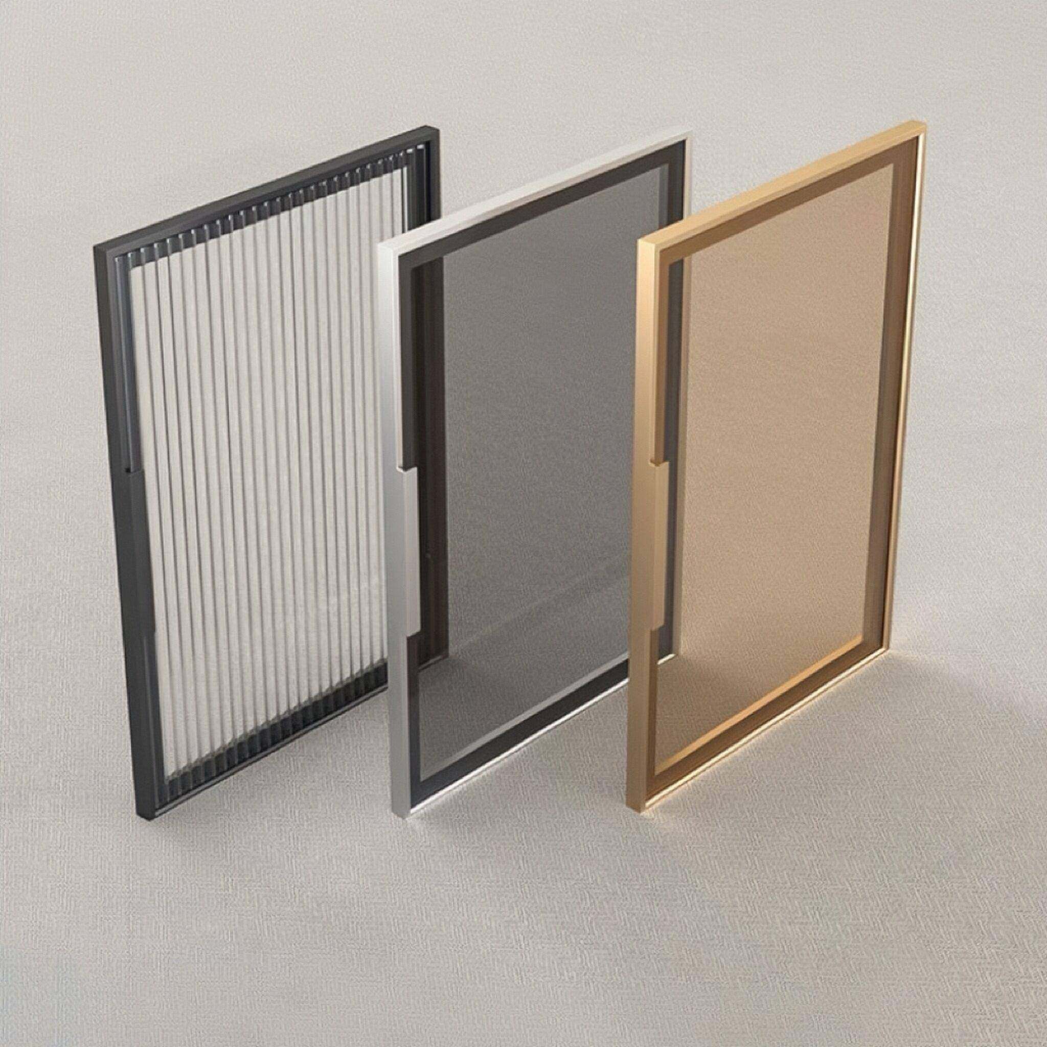 柜门定制极简窄边玻璃门铝合金框酒柜衣柜书柜门衣帽间整体橱柜上