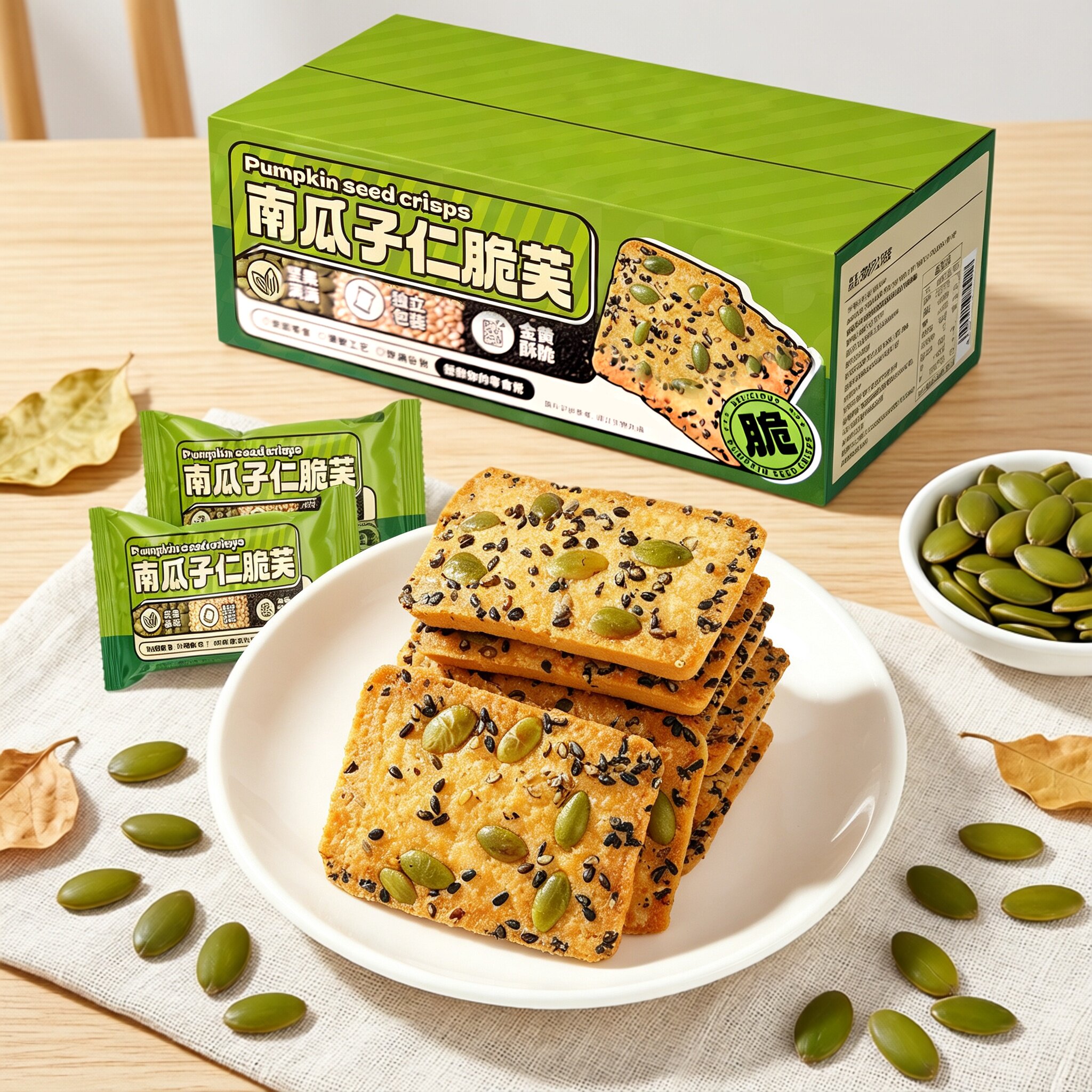 南瓜子仁脆芙饼干独立包装薄脆整箱健康休闲解馋零食小吃休闲食品