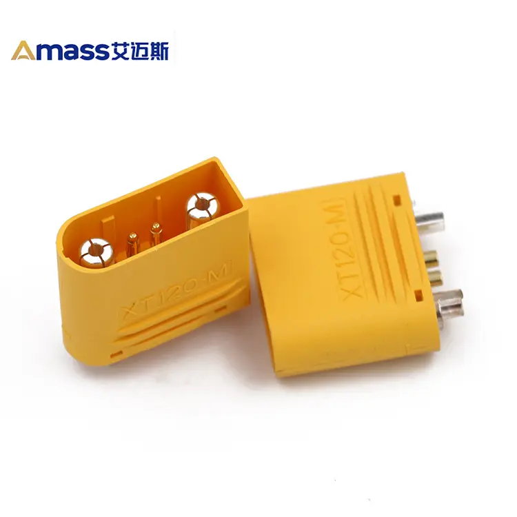 艾迈斯xt120(2+2) 双信号针连接器铜镀银焊线式 ss模型插头大电流