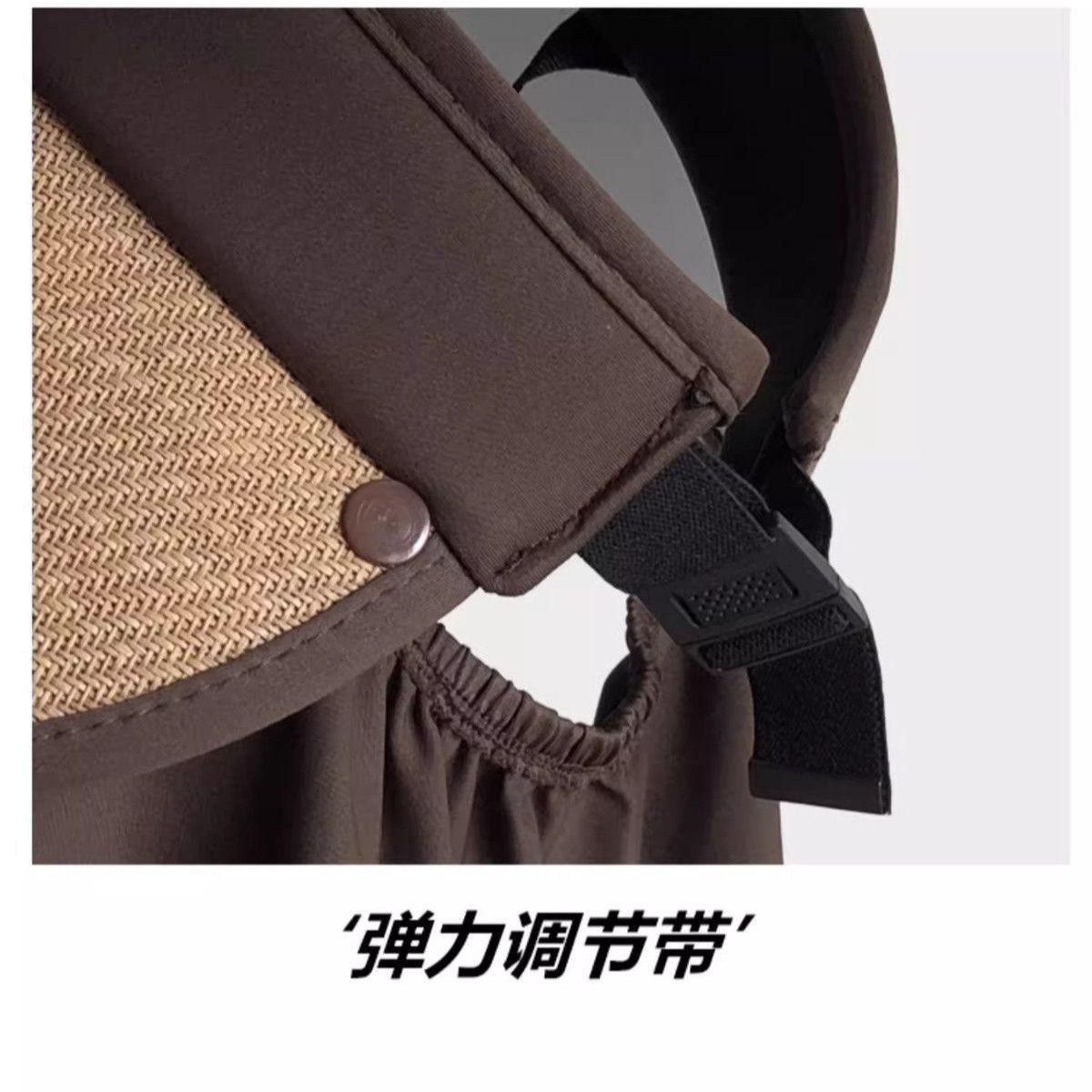 【新人专享价】防晒帽女夏护颈遮阳帽大帽檐草编空顶太阳帽带披肩