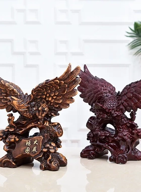 办公室桌公司前台酒柜家居装饰乔迁开业礼品大展鸿图老鹰摆件树脂