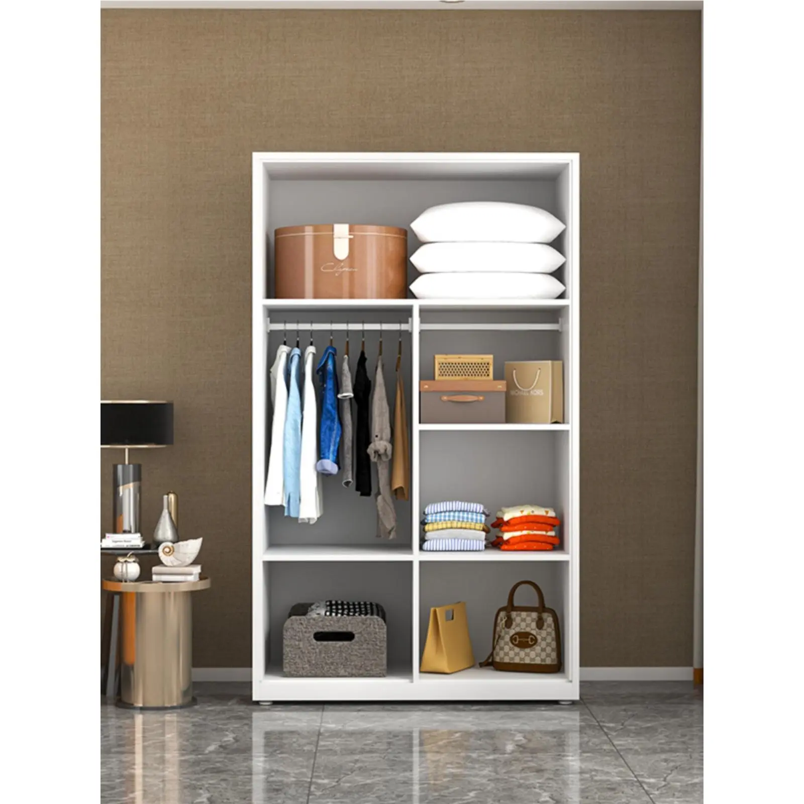 带锁钢制家用卧室推拉门儿童印花大容量收纳储物新品铁皮衣柜金属