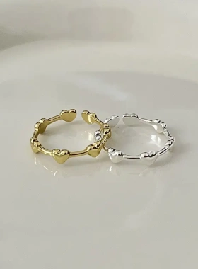 高级感锆石戒指女轻奢小众精致设计感时尚个性开口食指ins潮网红